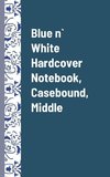 Blue n` White Hardcover Notebook, Casebound, Middle, Pack of 1