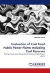 Evaluation of Coal Fired Public Power Plants Including Coal Reserves