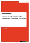 Governance in EU Institutions: The Commission or Consensus as Effectiveness