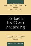 To Each Its Own Meaning, Revised and Expanded