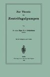 Zur Theorie der Zentrifugalpumpen