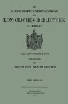 Verzeichnis der Tibetischen Handschriften der Königlichen Bibliothek zu Berlin