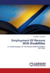 Employment Of Persons With Disabilities