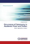Occurrence of Synonymy in Academic Prose and Fiction
