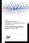 Modèles physiques et perception, analyse du milieu sonore urbain
