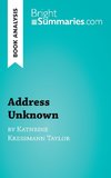Address Unknown by Kathrine Kressmann Taylor (Book Analysis)