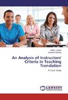 An Analysis of Instructors' Criteria in Teaching Translation