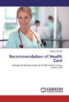 Recommendation of Health Card