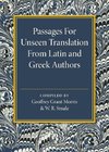 Passages for Unseen Translation from Latin and Greek Authors
