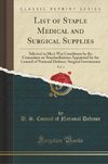 Defense, U: List of Staple Medical and Surgical Supplies, Vo