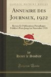 Soudier, H: Annuaire des Journaux, 1922