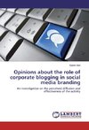Opinions about the role of corporate blogging in social media branding