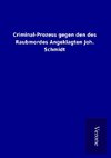 Criminal-Prozess gegen den des Raubmordes Angeklagten Joh. Schmidt