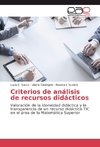 Criterios de análisis de recursos didácticos