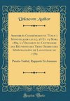 Author, U: Assemblée Commémorative Tenue à Montpellier les 1