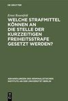 Welche Strafmittel können an die Stelle der kurzzeitigen Freiheitsstrafe gesetzt werden?