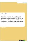 Die Interne Revision in Academy of Management Journal (AMJ), Academy of Management Perspectives (AMP) und  Academy of Management Review (AMR)