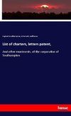 List of charters, letters patent,