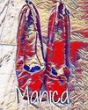 Manica Red Pumps Clinton in Blue Dress creative Journal coloring book