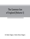 The common law of England (Volume I)