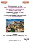 ECMLG19 - Proceedings of the 15th European Conference on Management,  Leadership and Governance