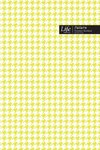 Checkered II Pattern Composition Notebook, Dotted Lines, Wide Ruled Medium Size 6 x 9 Inch (A5), 144 Sheets YellowCover