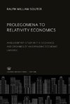 Prolegomena to Relativity Economics