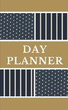 Day Planner - Planning My Day - Gold Black Polka Dot Strips Cover