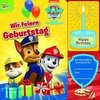 PAW Patrol - Wir feiern Geburtstag - Interaktives Geburtstags-Soundbuch mit 1 Melodie und leuchtender Kerze - Pappbilderbuch für Kinder ab 12 Monaten