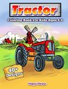 Tractor Coloring Book For Kids Ages 4-8
