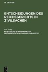 Entscheidungen des Reichsgerichts in Zivilsachen, Band 125, Entscheidungen des Reichsgerichts in Zivilsachen Band 125