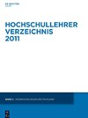 Hochschullehrer Verzeichnis, 2011/Band 2, Fachhochschulen Deutschland