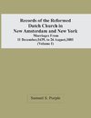 Records Of The Reformed Dutch Church In New Amsterdam And New York