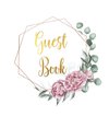Guest Book for visitors and guests to sign at a party, wedding, baby or bridal shower (hardback)