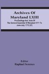 Archives Of Maryland Lxiii; Proceedings And  Acts Of The General Assembly Of Maryland 1771 To June-July, 1773 (31)