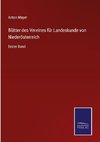 Blätter des Vereines für Landeskunde von Niederösterreich