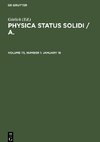Physica status solidi / A., Volume 75, Number 1, January 16