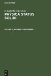 Physica status solidi, Volume 11, Number 1, September 1