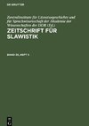 Zeitschrift für Slawistik, Band 35, Heft 5, Zeitschrift für Slawistik Band 35, Heft 5