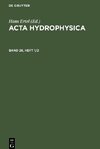 Acta Hydrophysica, Band 28, Heft 1/2, Acta Hydrophysica Band 28, Heft 1/2