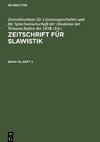Zeitschrift für Slawistik, Band 34, Heft 2, Zeitschrift für Slawistik Band 34, Heft 2