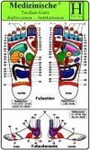 Reflexzonen Indikationen -Füße- ( 4 Karten-Set ). Medizinische Taschen-Karte