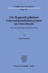 Die Dogmatik geheimer Unternehmensinformationen im Umweltrecht.