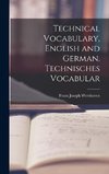 Technical Vocabulary, English and German. Technisches Vocabular