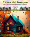 Casas del bosque | Libro de colorear para amantes de la naturaleza y la arquitectura | Diseños creativos para relajarse