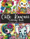 Cute Kawaii Coloring Book for Adults, Teens, and Kids-Adorned with Jewelry and Floral Designs-Cat, Dog, Duck, Fairy, Elephant, Giraffe, Cow, Pig, and More