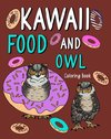 Kawaii Food and Owl Coloring Book