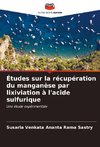 Études sur la récupération du manganèse par lixiviation à l'acide sulfurique