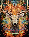 Mandala di cervi | Libro da colorare per adulti | Disegni antistress per incoraggiare la creatività