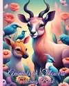 Animals in Flowers Coloring Book
